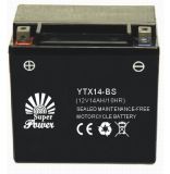 Sealed Maintenance Free Motorcycle Battery 12V 14ah in High Starting Performance with CE UL Certificate