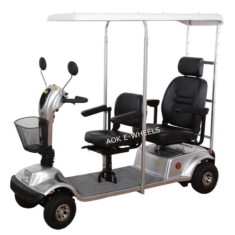 900W Electric Mobility Scooter with Two Seat and Roof (MS-008)