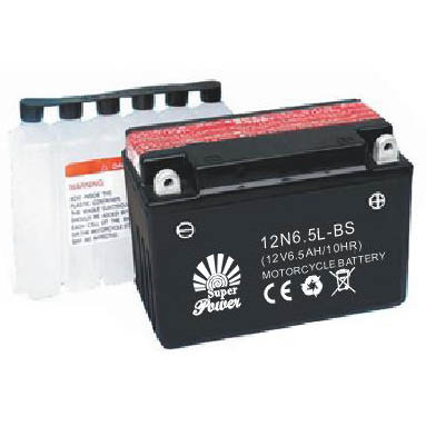 Dry Charged Motorcycle Battery 12V 6.5AH with SGS CE UL proved called 12N6.5L-BS