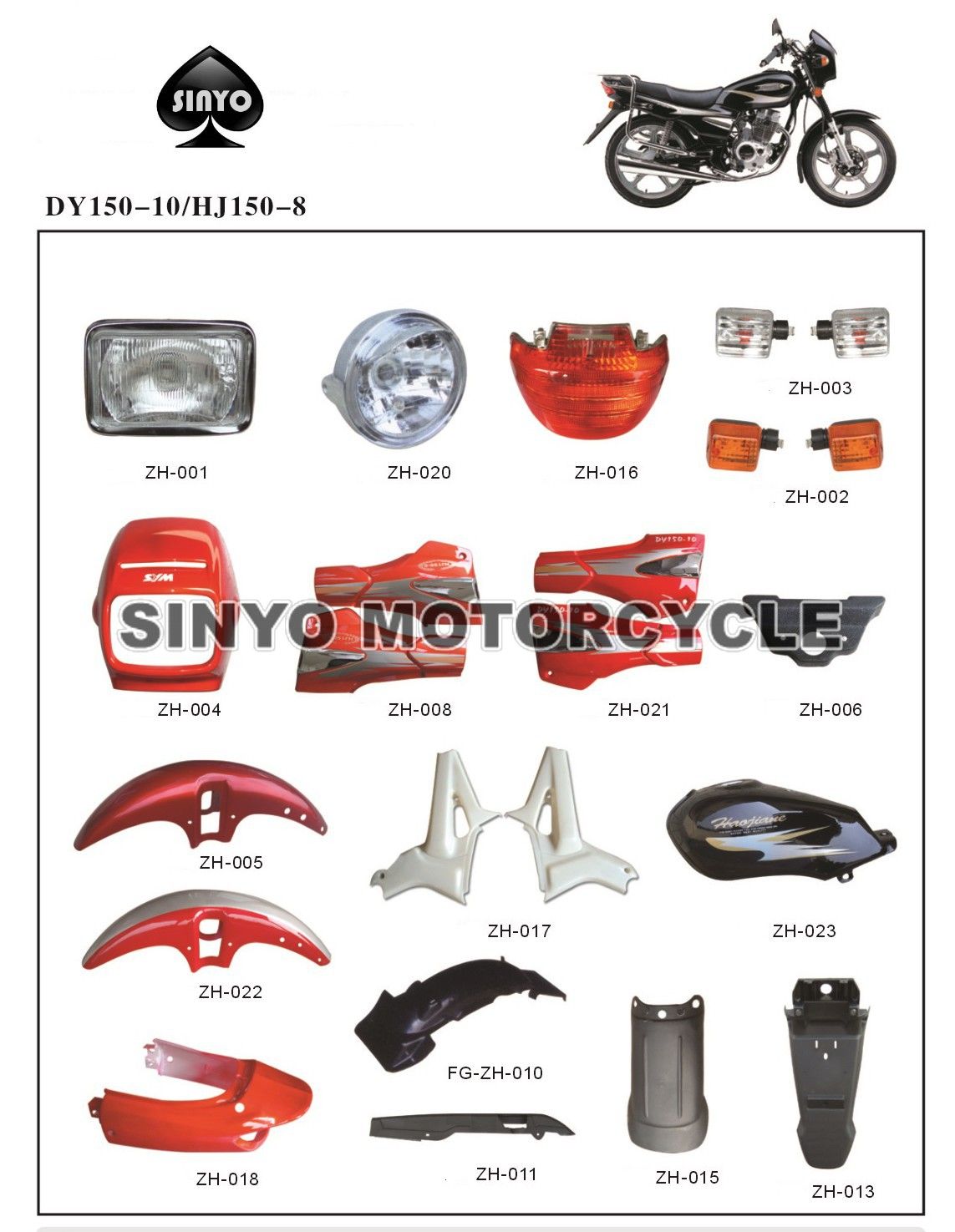 Wholesale Chinese 150cc Motorcycle Spare Parts