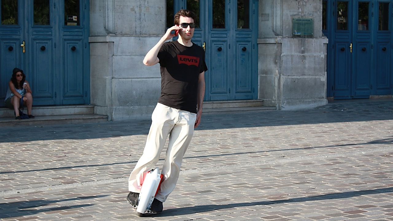 Man on Electric Unicycle