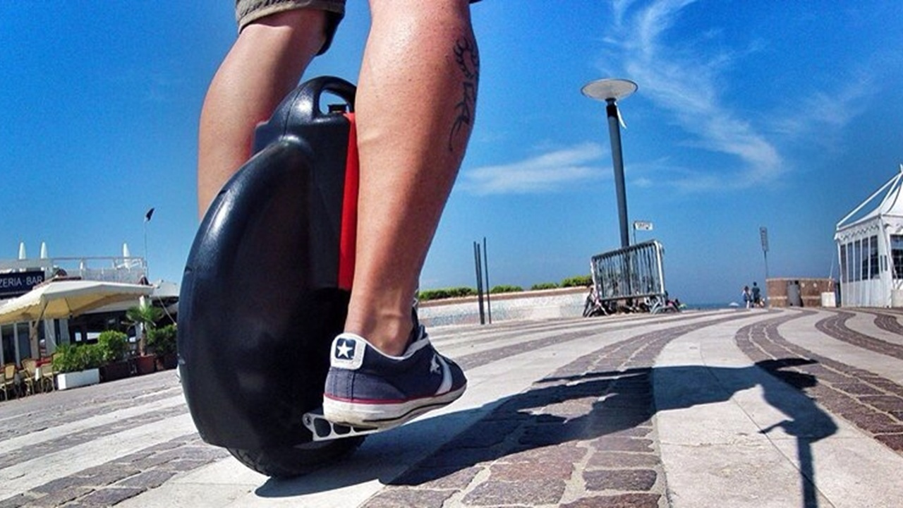 Man on Electric Unicycle