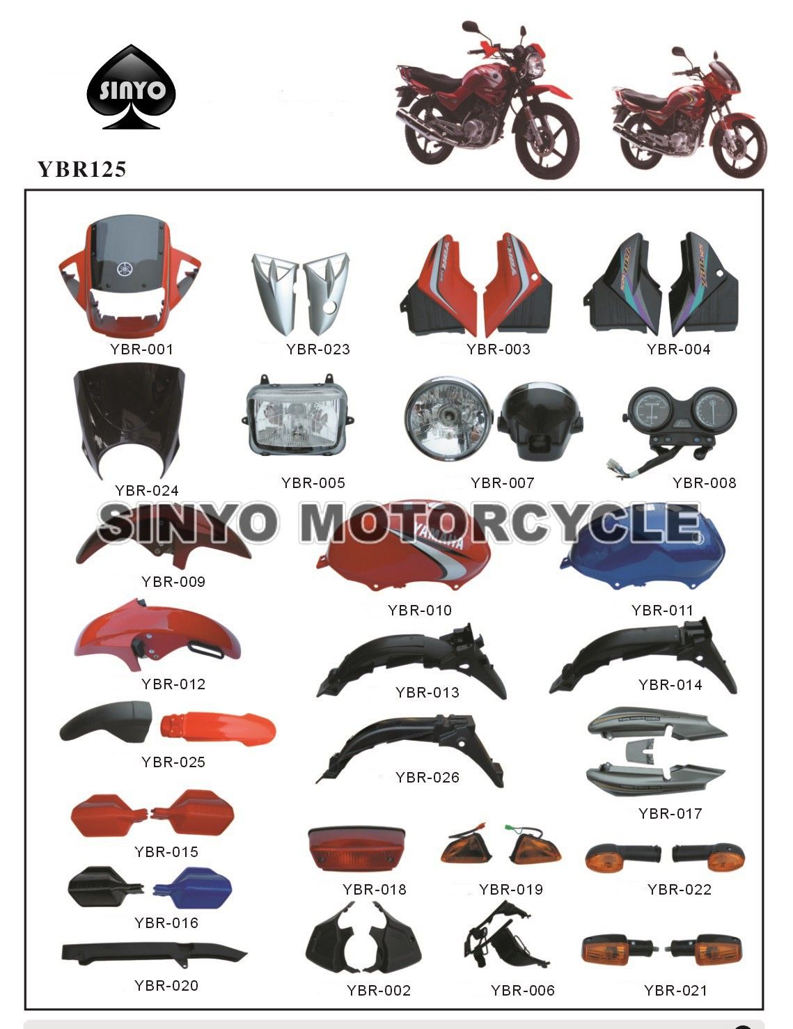 🛴Hot Sell Motorcycle Ybr125 Body Parts for Honda