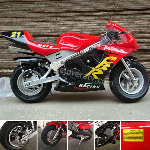 2 Stroke Powerful Pocket Bike 49cc Mini Pit Bike with Electric Start
