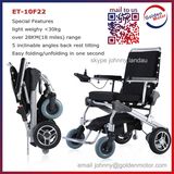 10'' E-Throne Folding Lightweight Mobility Aid Power Brushless Electric Wheelchair, Mobility Scooter with Lithium Battery