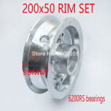 8 Inch 200X50 Front Wheel Aluminum Rims Set (left+right) Fits 6200RS Bearings Mobility Quad Dirt ATV Gas Scooter